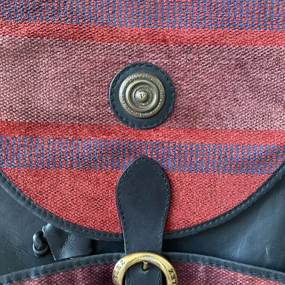 Velez Tribal Aztec Black Leather Backpack